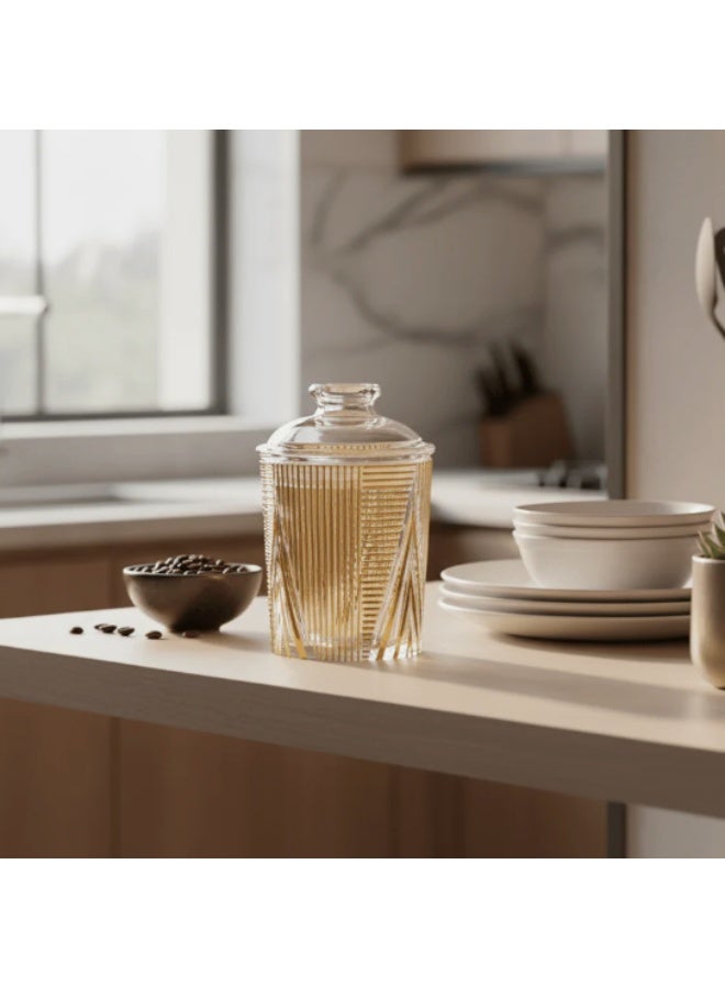AKDC Contemporary Round Airtight Acrylic Storage Canister – Transparent Body with Unique Modern Design, Premium Kitchen Jar, 750 ml - Image 3