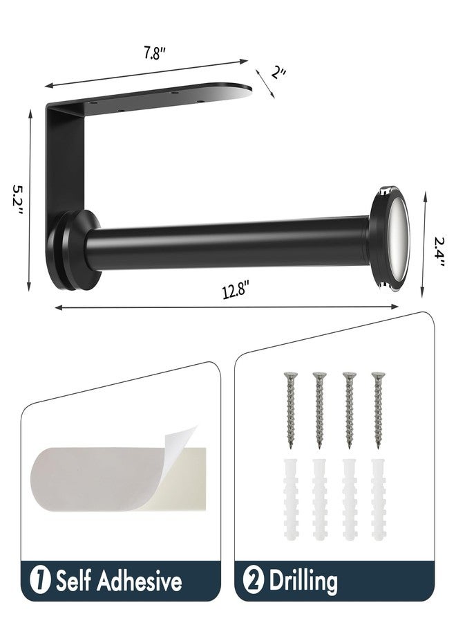 theaoo Paper Towel Holder Under Cabinet, One-Handed Tear Wall Mount Paper Towel Holder Dispenser with Damping Function for Kitchen Organization, Stainless Steel, Self-Adhesive or Drill mounting, Black - Image 5