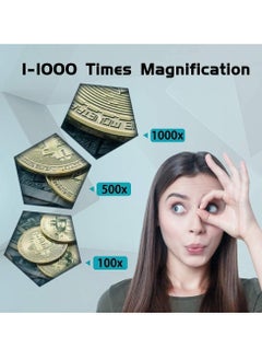 ماركة غير محددة مجهر رقمي LCD، 4.3 بوصة 1080 بكسل 10 ميجابكسل، تكبير 1-1000X كاميرا مجهر ستيريو USB لاسلكية، مسجل فيديو كاميرا 10 ميجابكسل مع شاشة عالية الدقة  - Image 5
