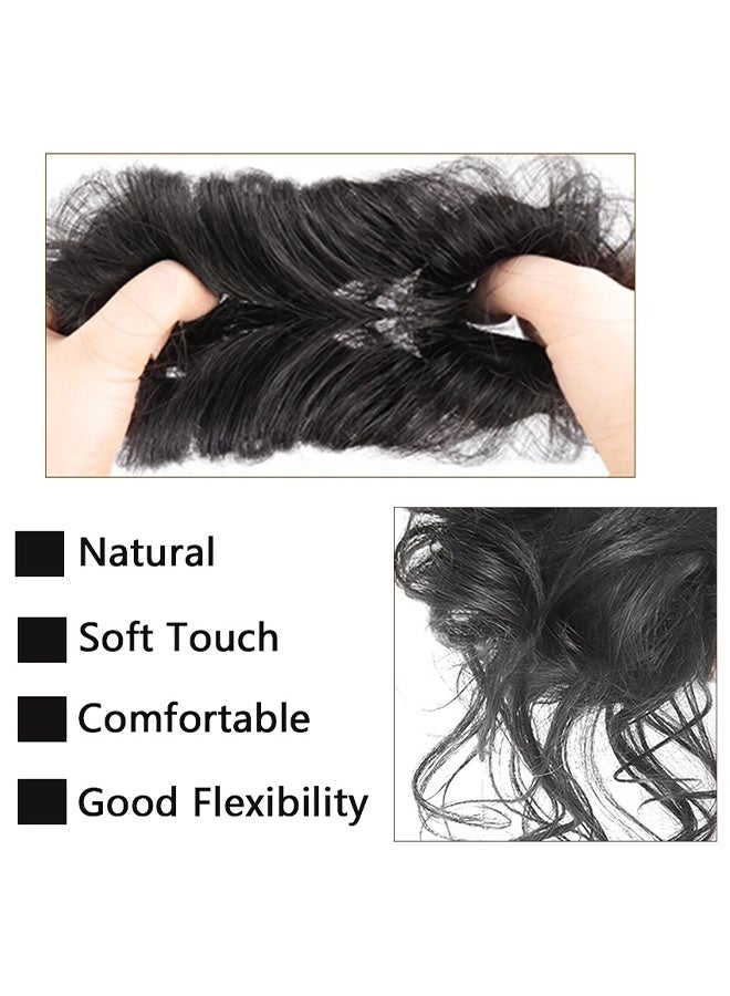 Messy Bun Hair Pieces Wavy Curly Synthetic Updo Chignon Fake Scrunchies Ponytail Extension for Women Light Brown - Image 4