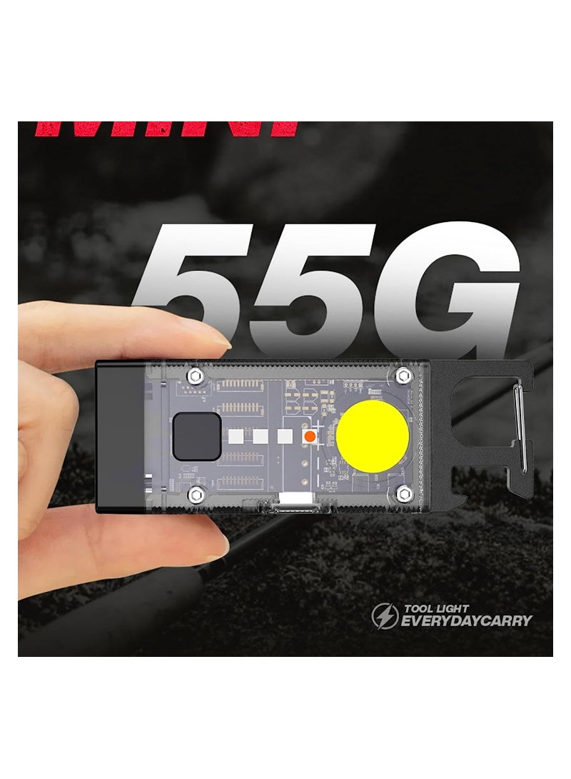 KASTWAVE Portable Keychain Flashligh, Magnetic Clip-on Work Light Mini Outdoor Flashlight, Waterproof Rechargeable Pocket Light for Hiking, Camping, Survival, Emergency - Image 4