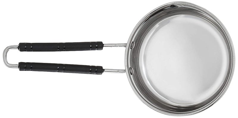 FLIXBLOOM FLIXBLOOM Perfect Stainless Steel Flat Frying Pan with Long Handle Deep Frying Satue pan CookwareGas and Induction CompatibleSilver Dishwasher Safe 1pc 2 Litre Capacity Fry Pan  - Image 2