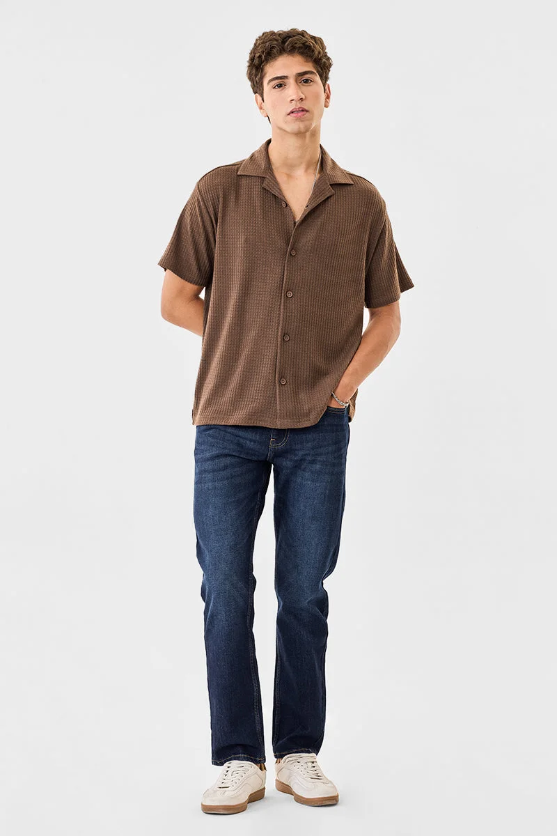 SNITCH Cuban Collar Textured Shirt