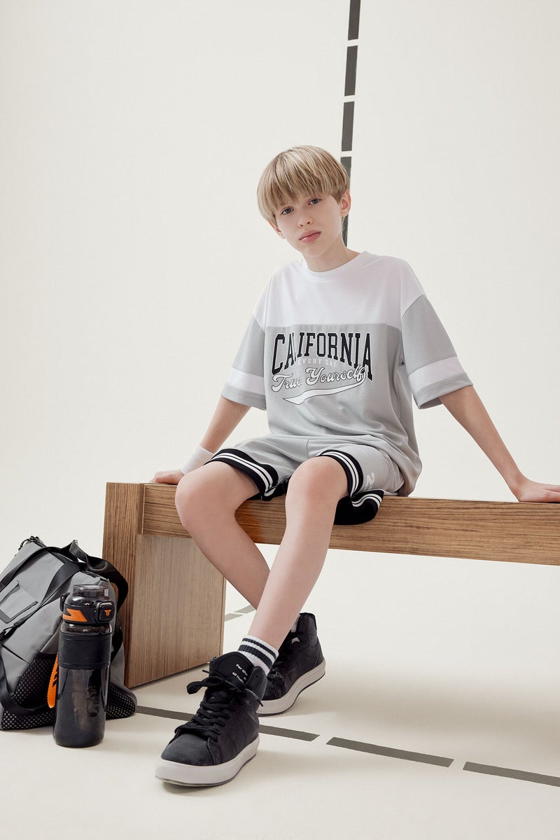 ديفاكتو تيشيرت اولادي نص كم اوفر سايز برقبة مستديرة - Image 2