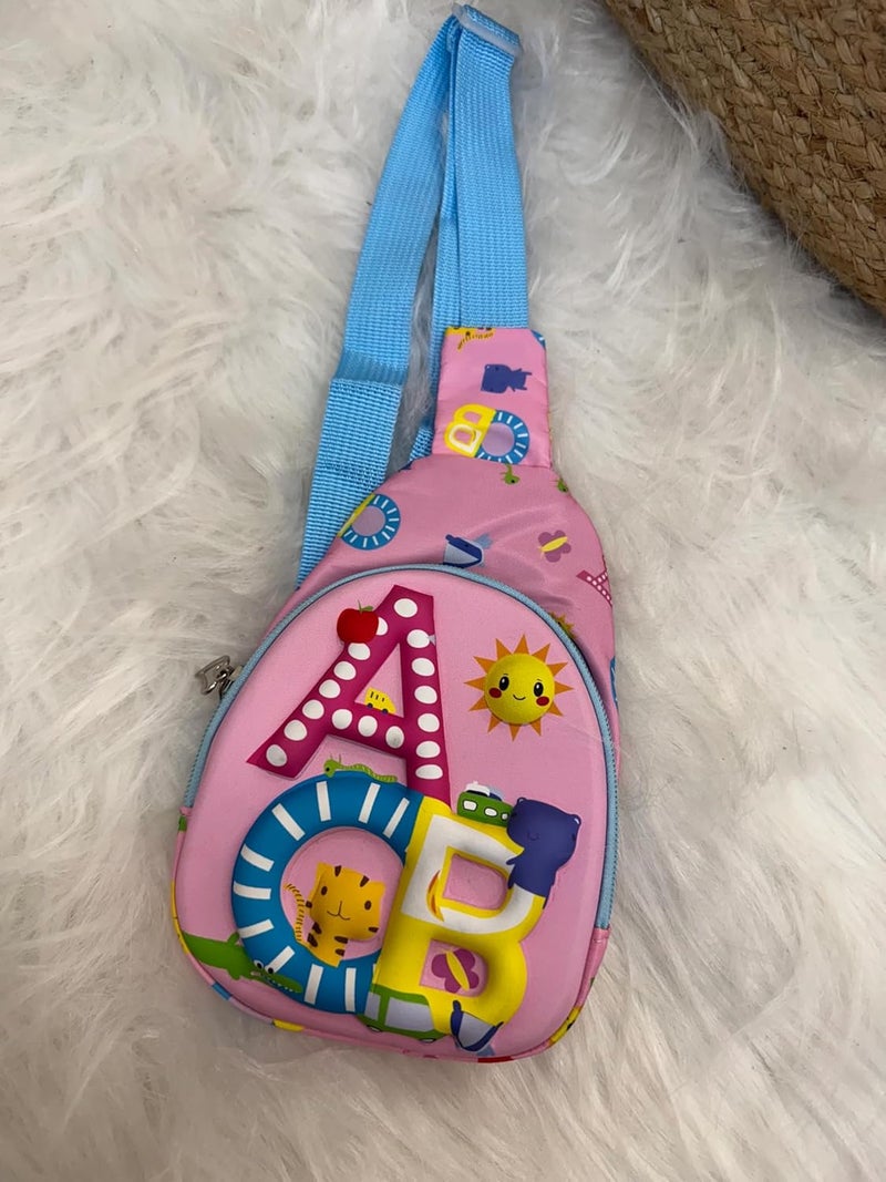 | Kids Chest Bag Cartoon Print Bag for Kids One Side Shoulder Bag, Cross Body Bag for Kids, Travel Chest Bag, Sling Bag, Crossbody Chest Sling Bag, Gift for Boys Girls - CB139