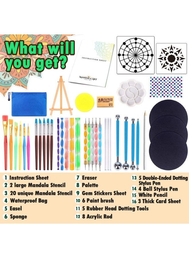 Insnug Mandala Dotting Tools Painting Kit - Rock Dot Paint Stencils Tool Set Art Craft Supplies Kits Tray Brush Zipper Pen for Nail Stone Mandala Arts Drawing Home Decor Activity | Mothers Day Gift - Image 2