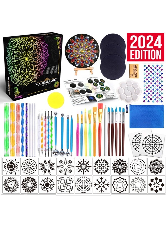 Insnug Mandala Dotting Tools Painting Kit - Rock Dot Paint Stencils Tool Set Art Craft Supplies Kits Tray Brush Zipper Pen for Nail Stone Mandala Arts Drawing Home Decor Activity | Mothers Day Gift - Image 1
