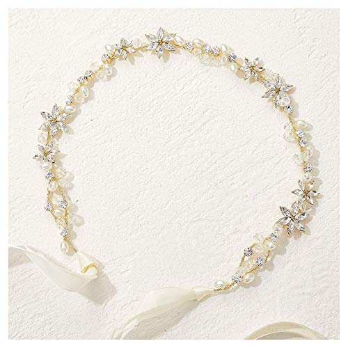 SWEETV Gold Flower Girl Headpiece for Wedding Crystal Floral Girls Headband Princess Hair Accessories for Birthday Party, Photography - Image 2