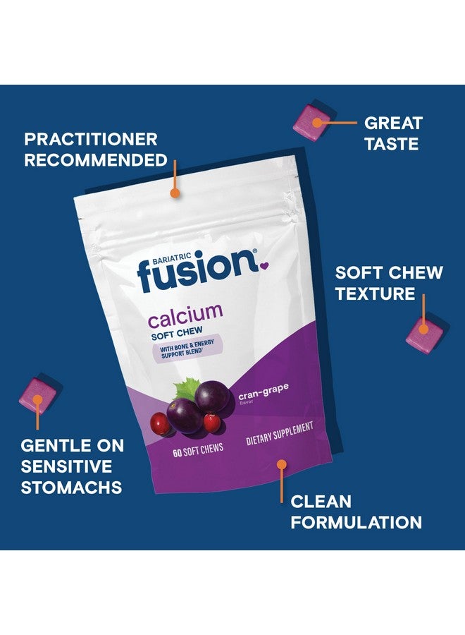 Bariatric Fusion Bariatric Calcium Chews | Calcium Citrate with Vitamin D3 Calcium Supplement Bariatric Vitamin | Sugar Free Calcium Citrate Chewable | Calcium Citrate 500mg | Cran Grape | 60 Count - Image 3