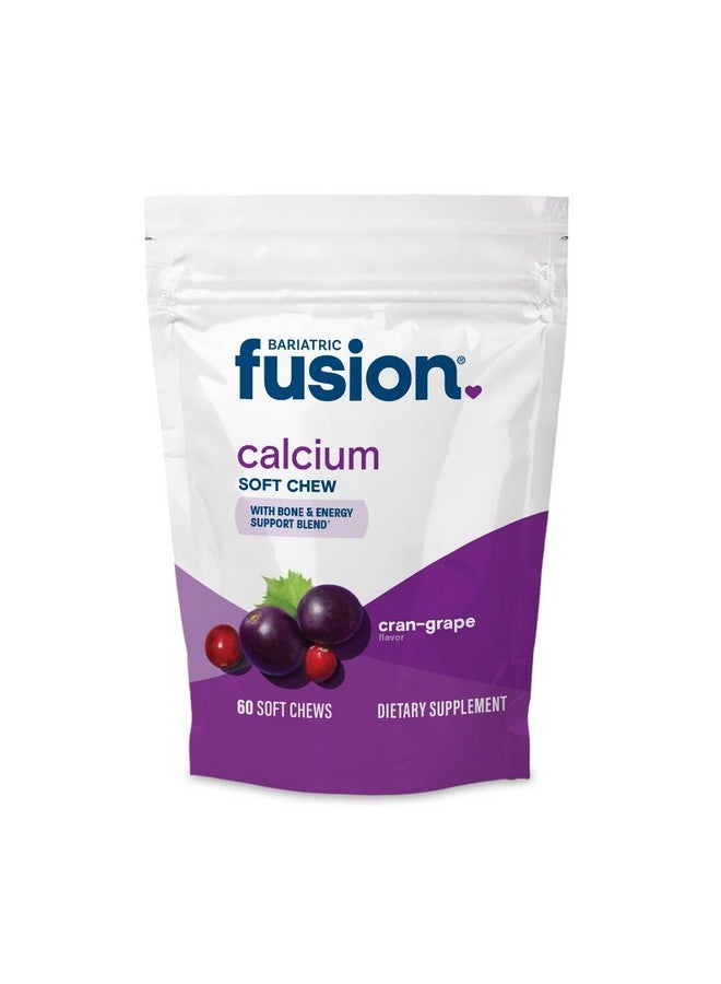 Bariatric Fusion Bariatric Calcium Chews | Calcium Citrate with Vitamin D3 Calcium Supplement Bariatric Vitamin | Sugar Free Calcium Citrate Chewable | Calcium Citrate 500mg | Cran Grape | 60 Count - Image 1