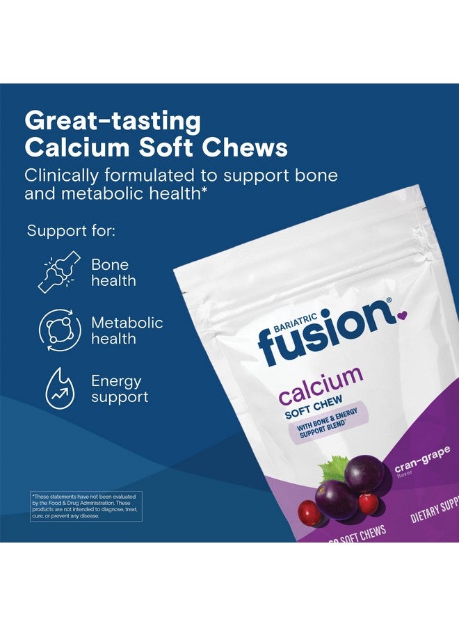 Bariatric Fusion Bariatric Calcium Chews | Calcium Citrate with Vitamin D3 Calcium Supplement Bariatric Vitamin | Sugar Free Calcium Citrate Chewable | Calcium Citrate 500mg | Cran Grape | 60 Count - Image 2