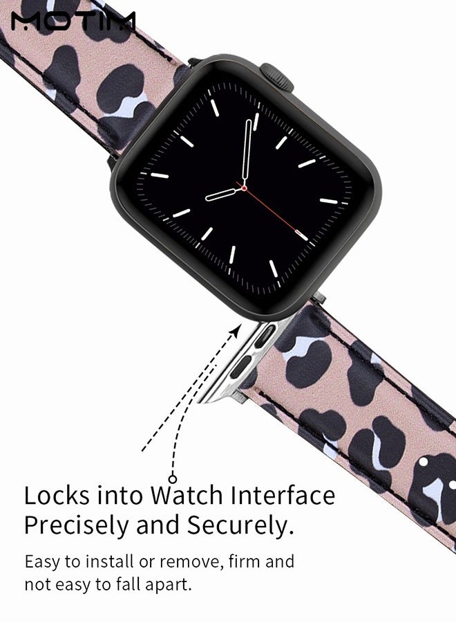 Motim Slim Leather Strap Compatible with Apple Watch Band 42mm /44mm /45mm /49mm, Genuine Leather Replacement Band Wristband, Thin Replacement Strap for iWatch Ultra SE Series 10/9/8/7/6/5/4/3/2/1 - Image 3