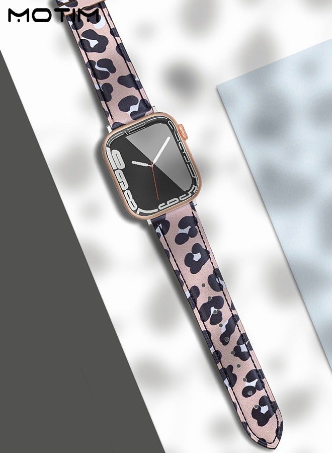 Motim Slim Leather Strap Compatible with Apple Watch Band 42mm /44mm /45mm /49mm, Genuine Leather Replacement Band Wristband, Thin Replacement Strap for iWatch Ultra SE Series 10/9/8/7/6/5/4/3/2/1 - Image 2