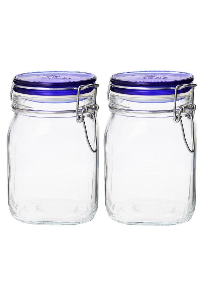 Bormioli Rocco Fido Collection, 2 Pack, 33¾ Oz. Food Storage Glass Jars, Airtight Rubber Seal & Glass Lid, With Stainless Wire Clamp, Made In Italy. - Image 1