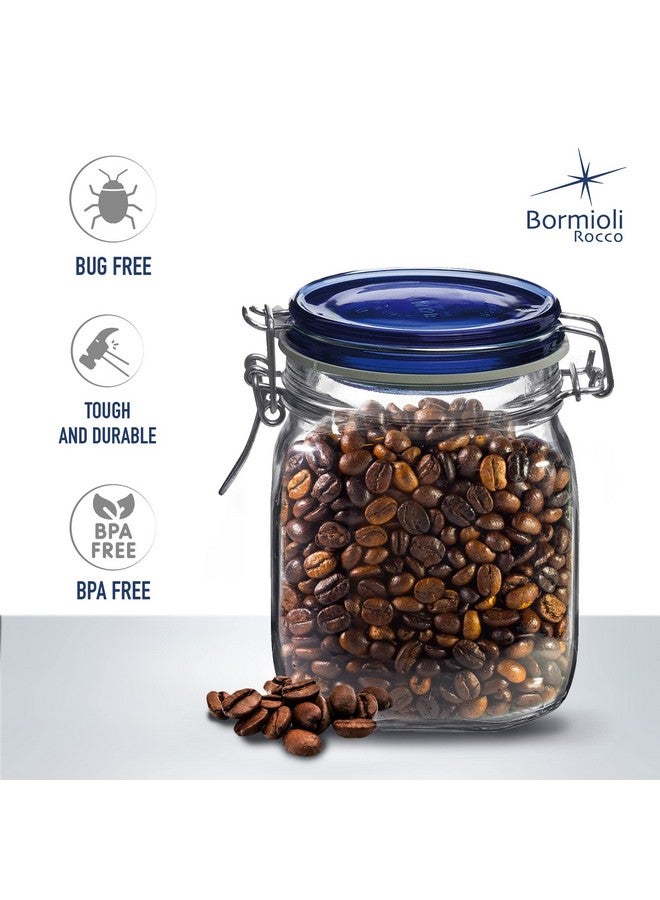Bormioli Rocco Fido Collection, 2 Pack, 33¾ Oz. Food Storage Glass Jars, Airtight Rubber Seal & Glass Lid, With Stainless Wire Clamp, Made In Italy. - Image 3