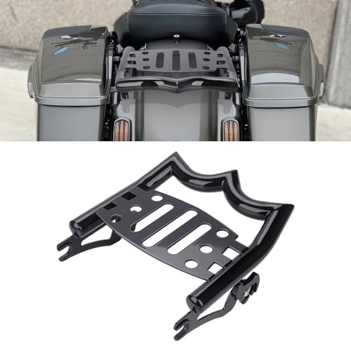 Aferrizu 1.25" Thick Quick Release Luggage Rack for Harley Davidson Touring Street Glide Electra Glide Road King Road Glide 2009-2025 Tour Pack Rear Rack Trunk Mount (Gloss Black) - Image 1