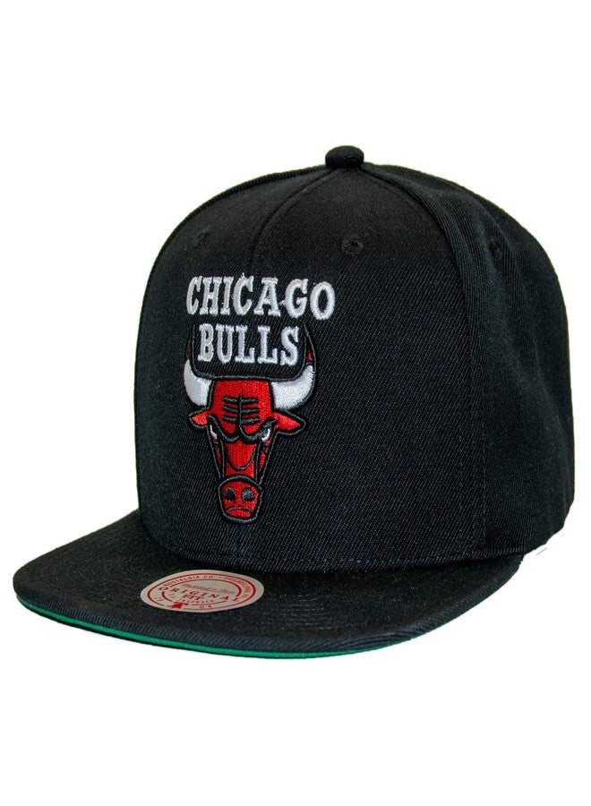 Mitchell & Ness Chicago Bulls NBA Top Spot Snapback Hat Adjustable Cap - Black/1998 NBA Finals Side Patch/Hardwood Classics - Image 3