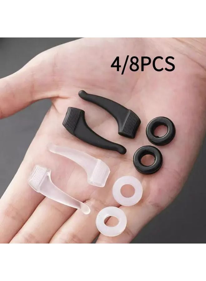 Anti Slip Silicone Eyeglass Sleeves With Ear Hook Support Black 4PCS For Sports - Image 2