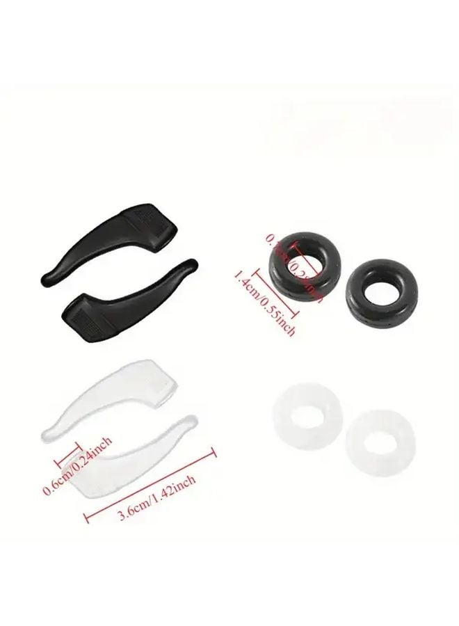 Anti Slip Silicone Eyeglass Sleeves With Ear Hook Support Black 4PCS For Sports - Image 3