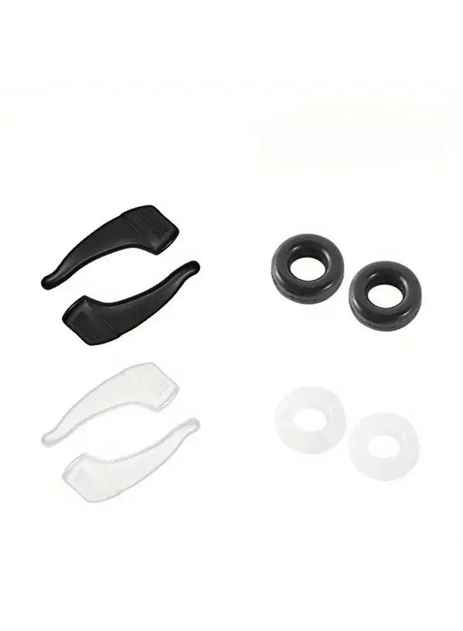 Anti Slip Silicone Eyeglass Sleeves With Ear Hook Support Black 4PCS For Sports - Image 4