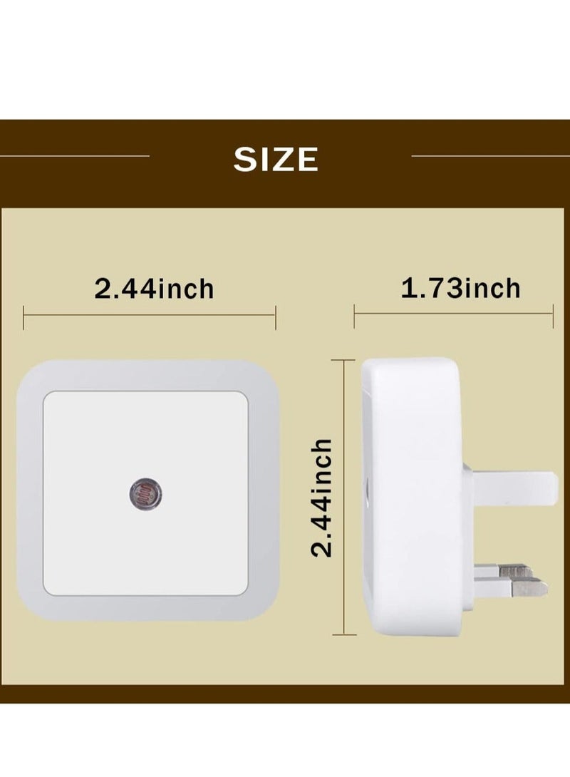 Captaintech Night Light Plug in Wall, LED 0.5W Energy Saving Night Lights with Dusk to Dawn Photocell Sensor, Warm White Night Light for Bedroom, Hallway, Stairs, Nursery( British standard) - Image 2