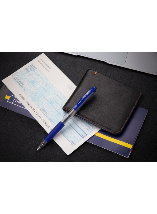 دبل إيه Silk Gel Pen 0.7mm Blue, 12 Pc - Image 4