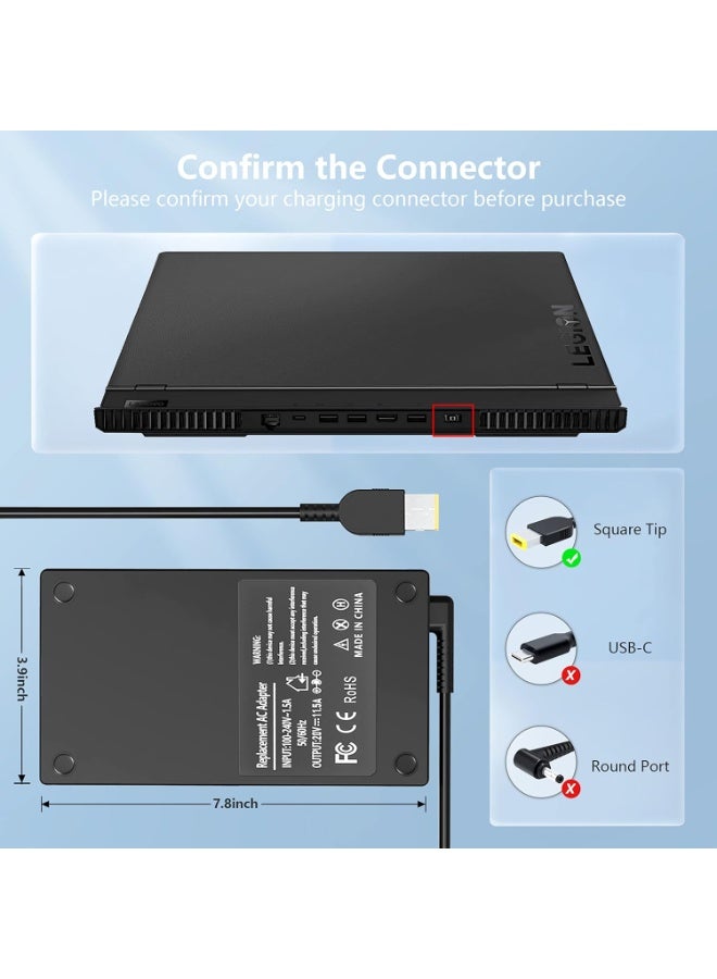 Terabyte 230W Charger for Lenovo Legion Y540 Y545 Y740 Y730 Y900 Y910 Y920 Y7000 Thinkpad P50 P51 P52 P53 P70 Laptop Power Supply Cord 20V 11.5A - Image 2