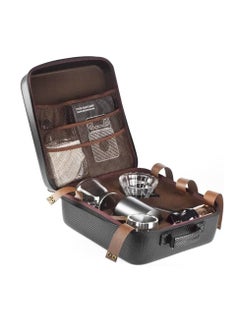 NAFO 9-Piece Travel Coffee Gift Set with Goose Neck Kettle Digital Scale Double Walled Glass Mug Glass Server Manual Grinder Glass Dipper 100 pcs Paper Filter and Scope for Drip Coffee  - Image 2