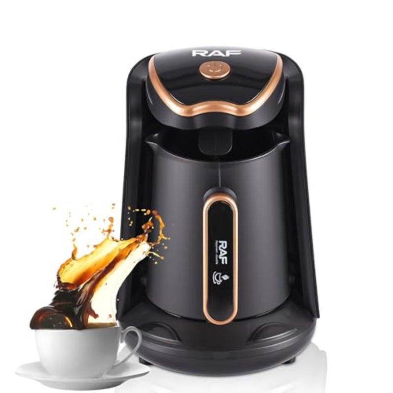 Turkish coffee pot for home use, stainless steel, black, fast heating 65C100C with one-click operation and 300ml capacity - Image 1