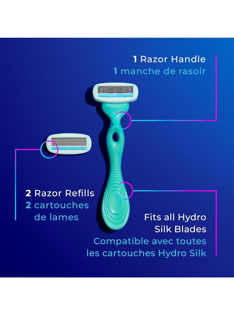 schick شفرة حلاقة شِك هيدرو سيلك الحساسة للنساء | شفرات حلاقة 5 شفرات للبشرة الحساسة للنساء | شفرات حلاقة نسائية للبشرة الحساسة | 1 مقبض و 2 شفرات حلاقة بديلة