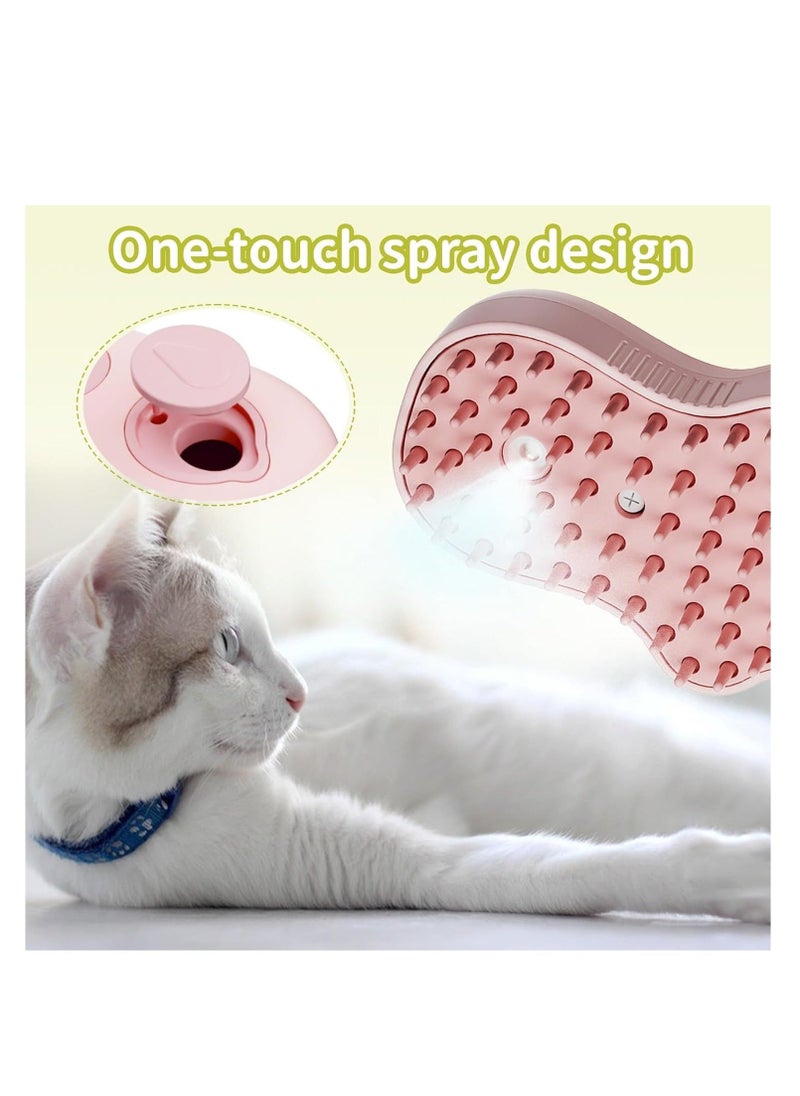 إسكدنيا Steamy Cat Brush, 4 In 1 Pet Steam Brush with Ultraviolet Rays, Pet Cleaning and Massage Brush, Used for Dandruff and Loose Hair on Cats, Suitable for Various Furry Pets, Pink Cat Claw - Image 3