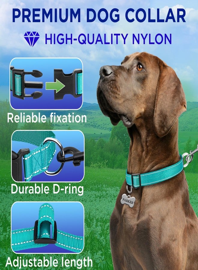 TECEUM Reflective Dog Collar – Teal – S – Basic Nylon Pet Collar – Quick Release Buckle – Fits Small, Medium and Large Dogs, Puppies, Cats – ESA & Service Dog Options - Image 2