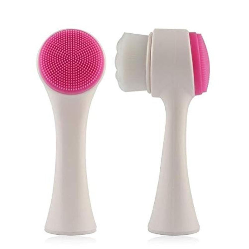Generic Facial Skin Care Brush - 2 in 1 Massage & Cleaning - Deep Cleansing, Gentle Exfoliation, Radiant Complexion, Anti-Aging - Pink