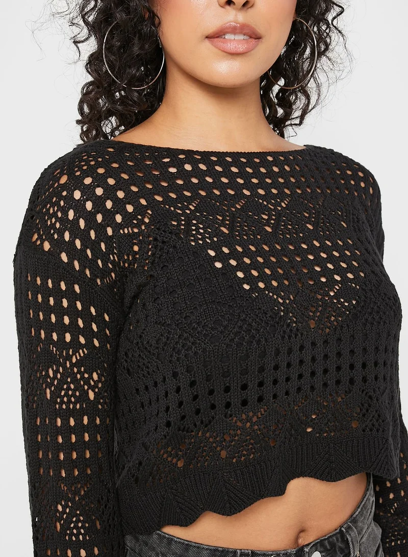 Miss Selfridge Openwork Knitted Sweater