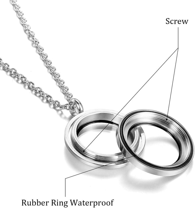 EVERLEAD Locket Necklace, DIY Floating Round Locket Pendant, Living Floating Memory Necklace for Women Friendship Necklace Memory Nostalgic - Image 2