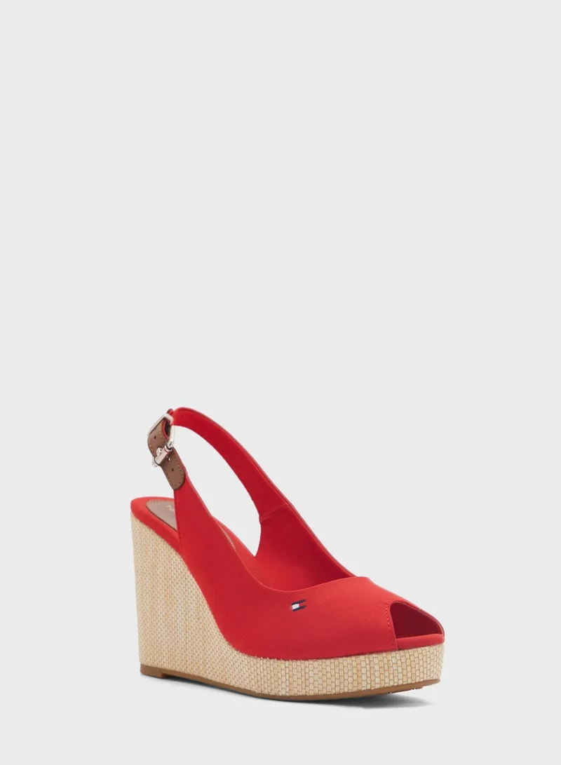 TOMMY HILFIGER Iconic Elena Sling Back Wedge Sandals