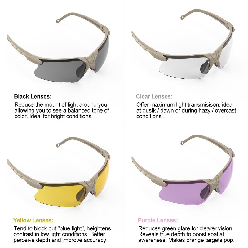 Xaegistac Shooting Glasses With Case Anti Fog Hunting Safety Glasses For Adults - Image 3