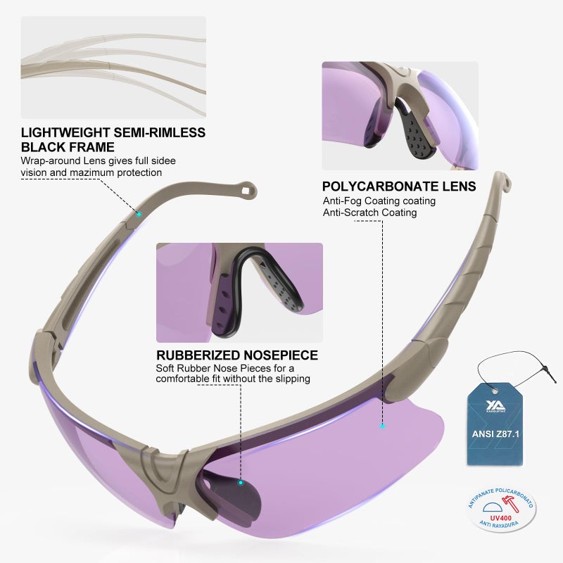 Xaegistac Shooting Glasses With Case Anti Fog Hunting Safety Glasses For Adults - Image 4