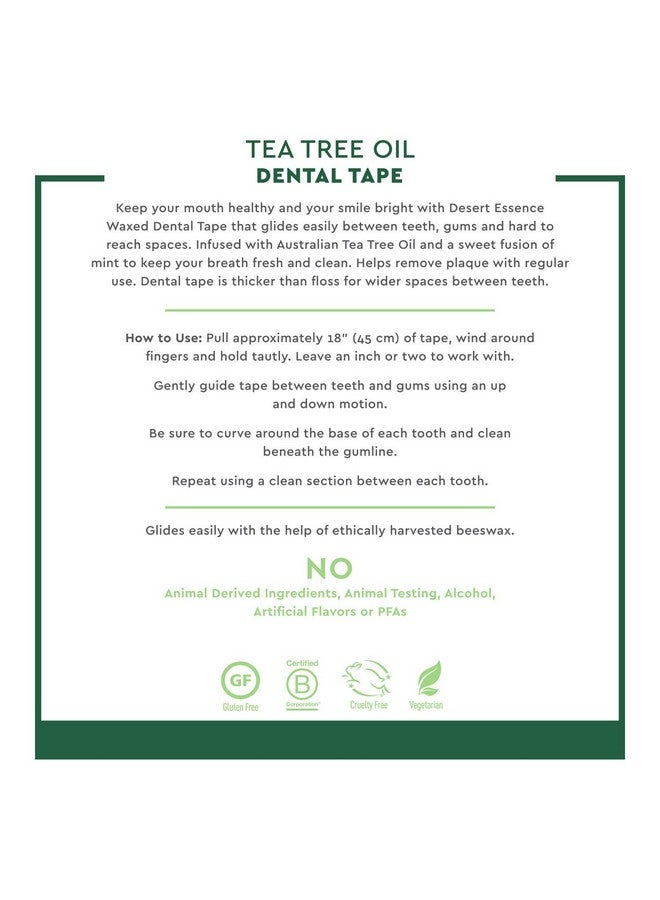 شريط زيت شجرة الشاي للأسنان، 30 ياردة، عبوة من 6 قطع مشمعة بشكل طبيعي مع شمع النحل السميك، لا يوجد شريط تمزيق أثناء التنقل، يزيل بقايا الطعام المتراكمة، مطهر لم يتم الإساءة إلى الحيوانات لتصنيعه - Image 4