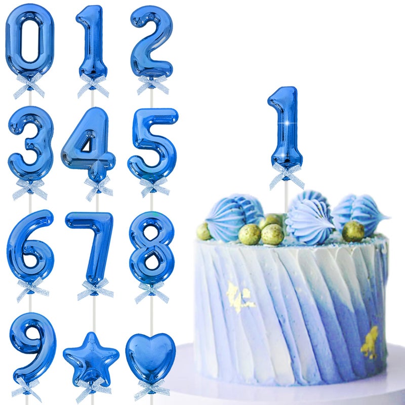 بيشيدا Beishida 3d Cake Topper Blue 1 Numbers Happy Birthday Cake Topper 1st 10th 21st 30th 40th Cake Cake Toppers for Party Wedding Anniversary Decorations - Image 1