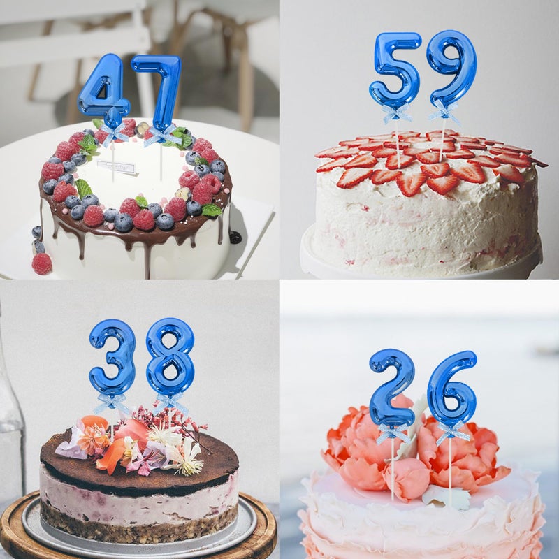بيشيدا Beishida 3d Cake Topper Blue 1 Numbers Happy Birthday Cake Topper 1st 10th 21st 30th 40th Cake Cake Toppers for Party Wedding Anniversary Decorations - Image 3