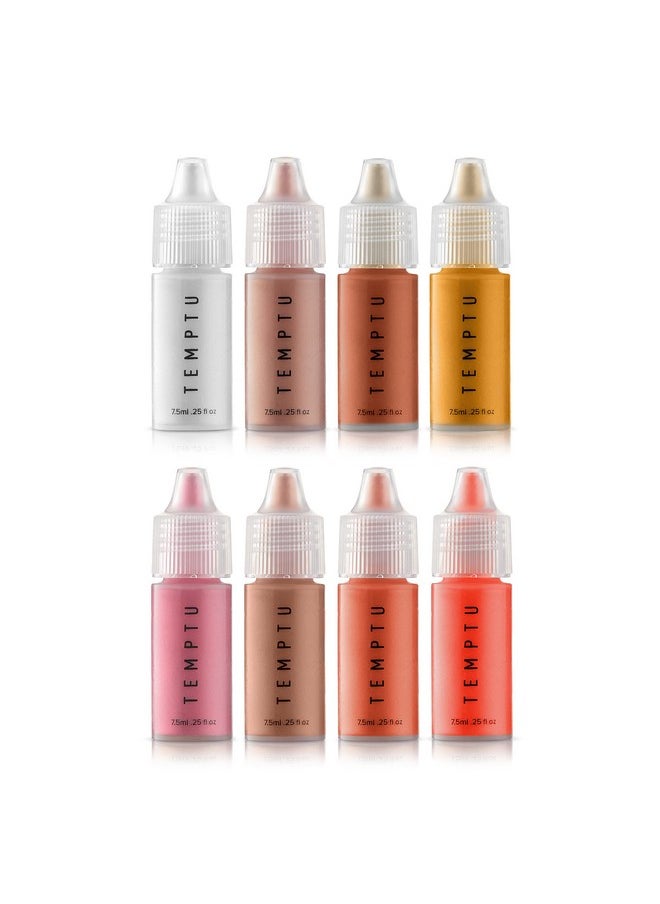 Temptu S;B Airbrush Blush & Highlighter Starter Set: Longwear Makeup, Dewy Buildable Formula Brightens Complexion, All Skin Types, 8 Count (Pack Of 1)  - Image 1
