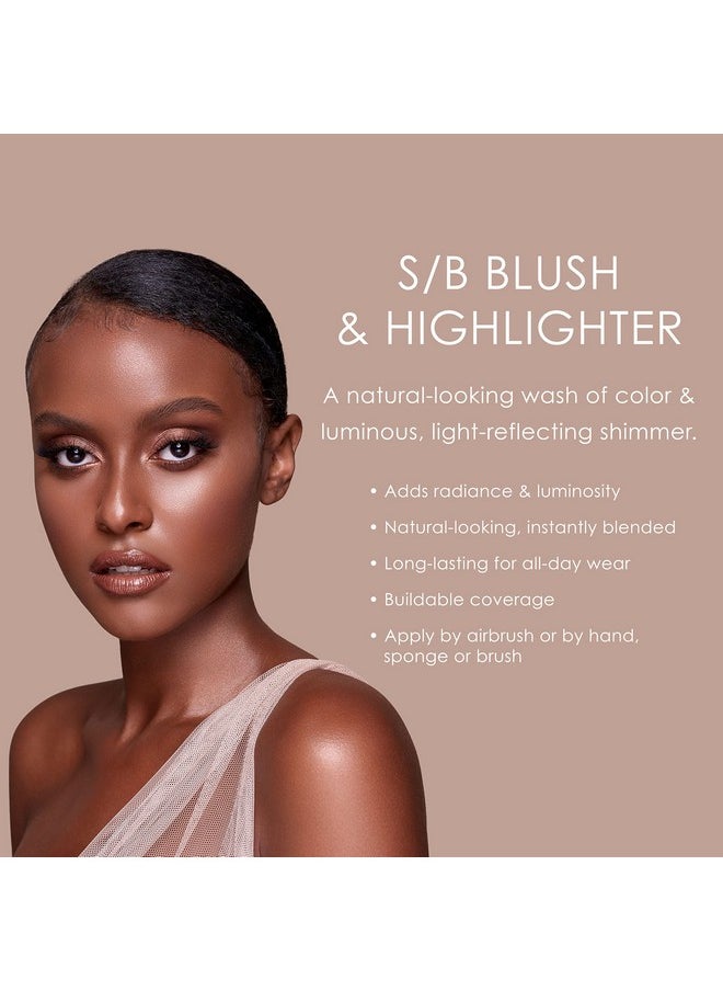 Temptu S;B Airbrush Blush & Highlighter Starter Set: Longwear Makeup, Dewy Buildable Formula Brightens Complexion, All Skin Types, 8 Count (Pack Of 1)  - Image 5