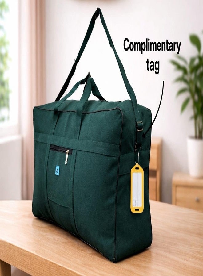 OSSUM Dark Green Jumbo Duffel Bag with Shoulder Strap and Front Pocket - Multipurpose Travel & Storage - Image 2