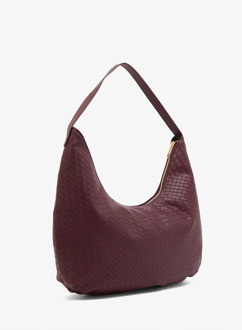 GLAMOROUS  Faux Leather Woven Shoulder Bag for Women | Best Price UAE