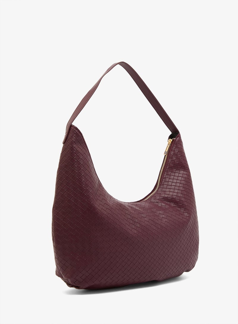 GLAMOROUS Faux Leather Woven Shoulder Bag - Image 3