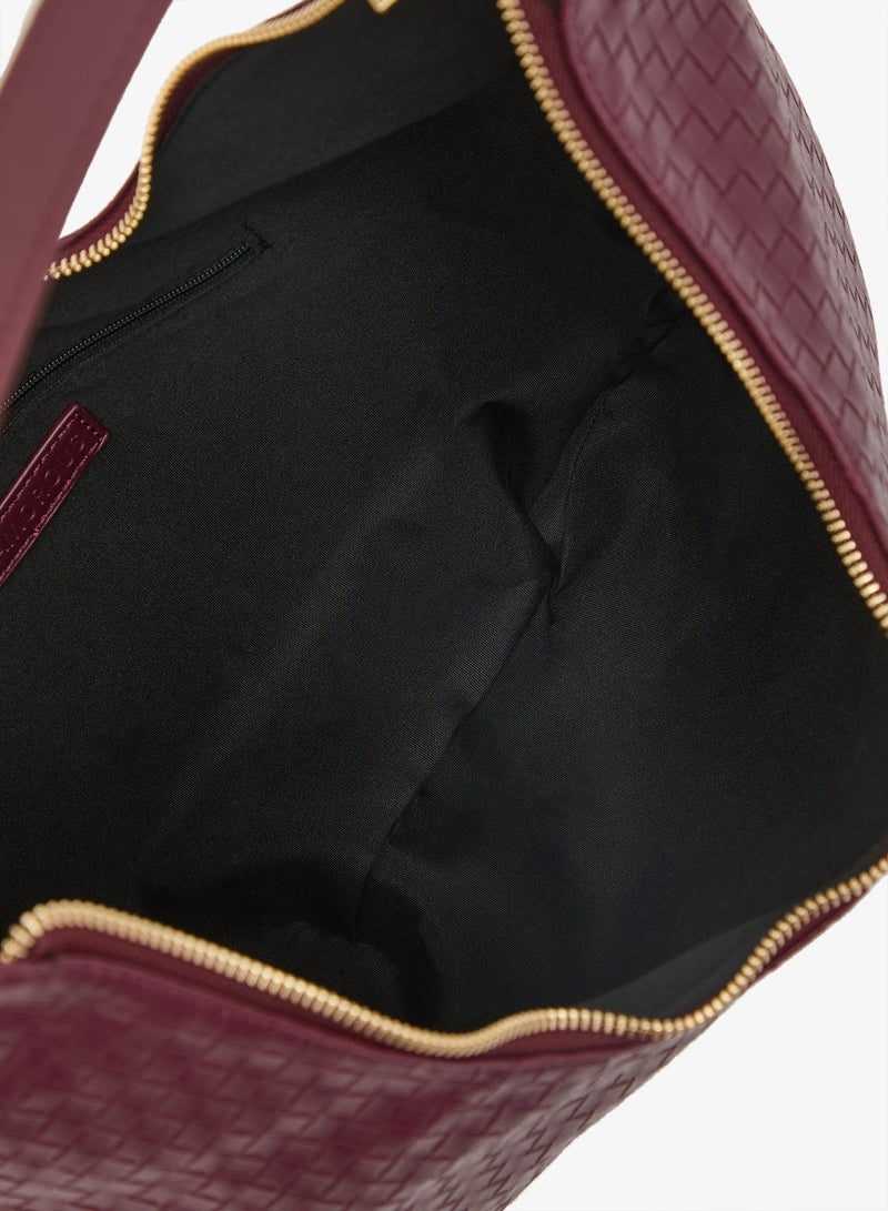 GLAMOROUS Faux Leather Woven Shoulder Bag - Image 5