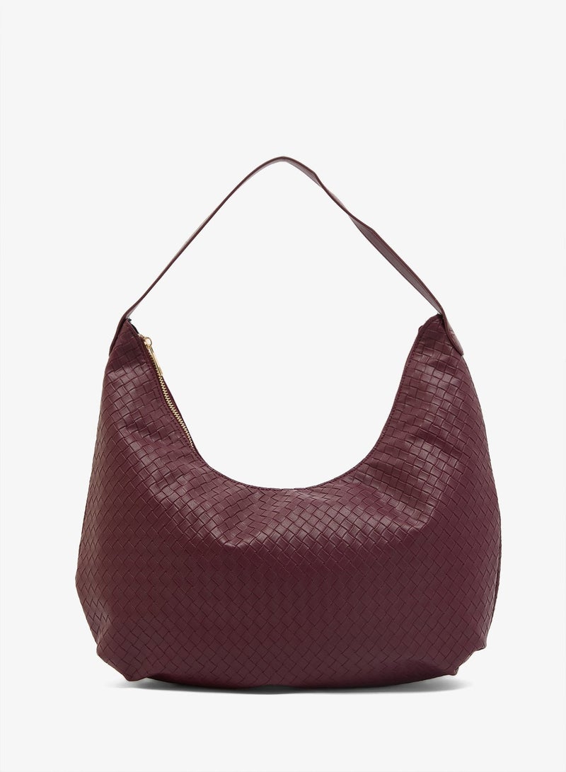 GLAMOROUS Faux Leather Woven Shoulder Bag - Image 2
