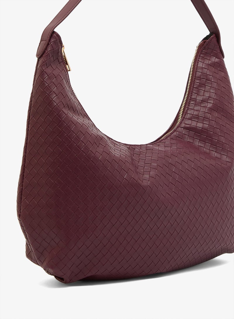 GLAMOROUS Faux Leather Woven Shoulder Bag - Image 4