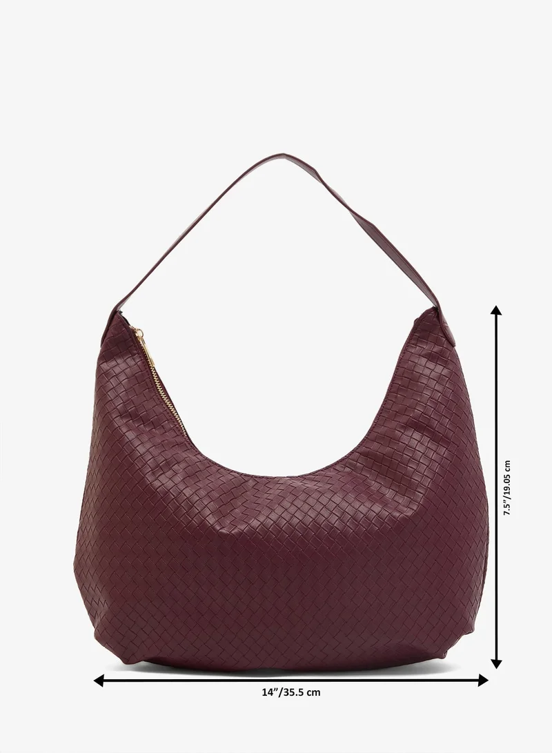 GLAMOROUS  Faux Leather Woven Shoulder Bag for Women | Best Price UAE
